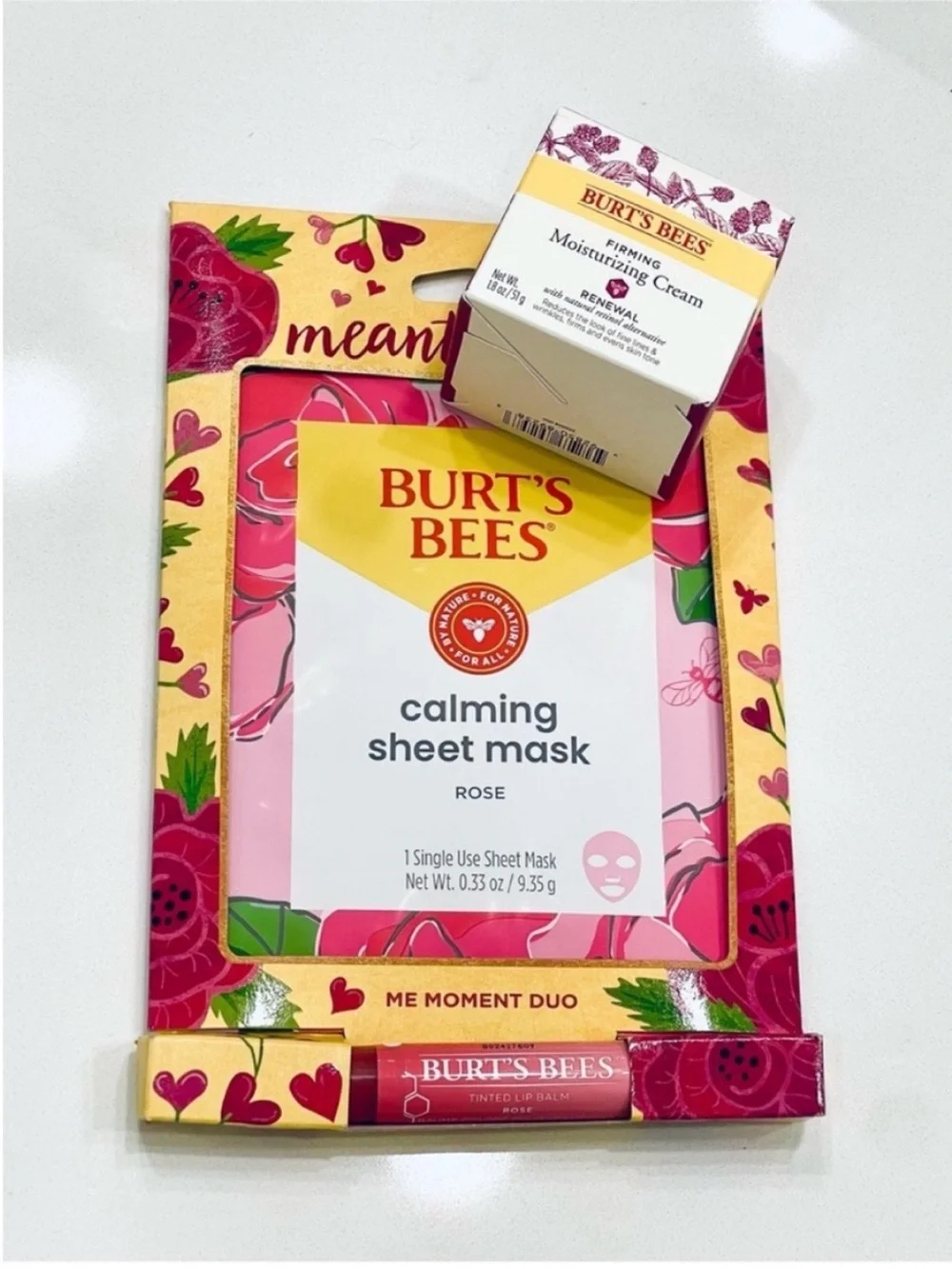 NEW! Burt's Bees Firming Moisturizing Cream, Mask & Lip Balm NIB